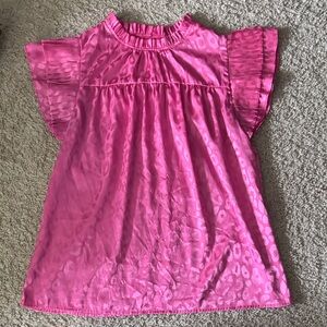 Pink Ruffled Sleeve Top